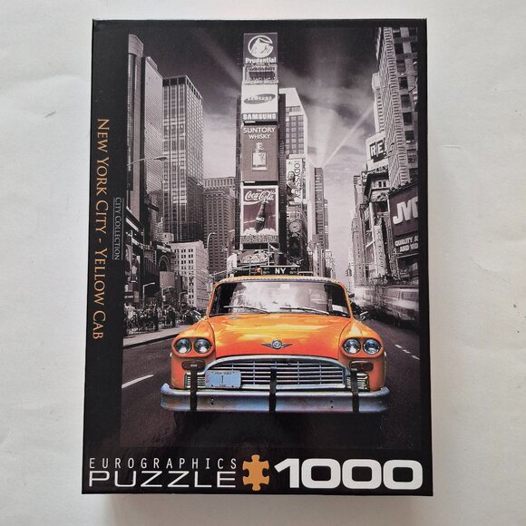 1000 Piece "New York City - Yellow Cab" Jigsaw Puzzle (1 missing piece) - Picture 1 of 3
